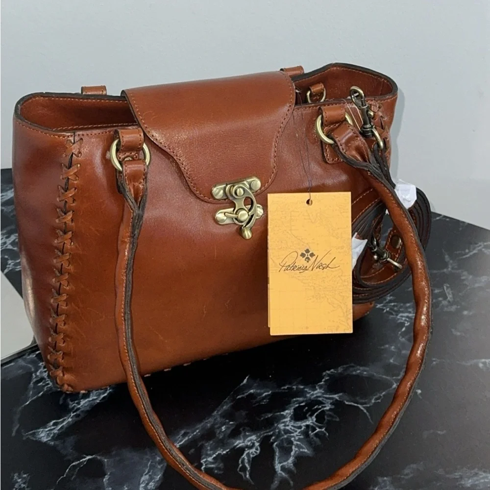 PATRICIA NASH Handbag Rosalia Leather Shoulder Bag Cognac AUTHENTIC NWT - Picture 14 of 15